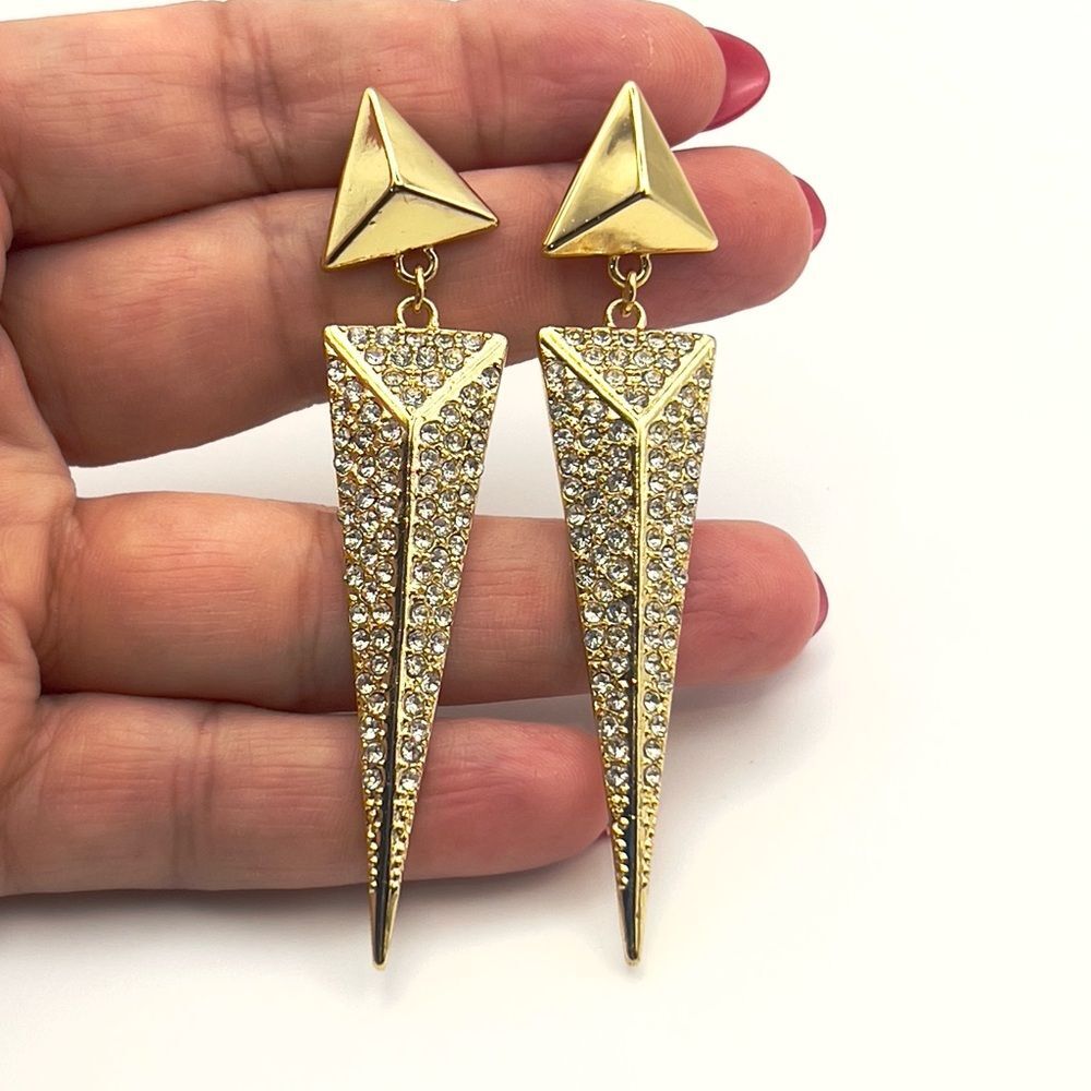 Gold and Silver Geometric Drop Earrings